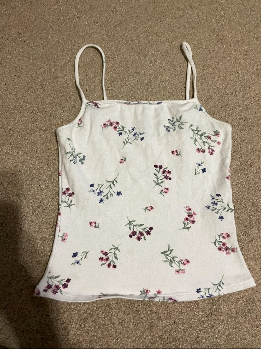 Garage‎ White Floral Spaghetti Strap Cami size Small